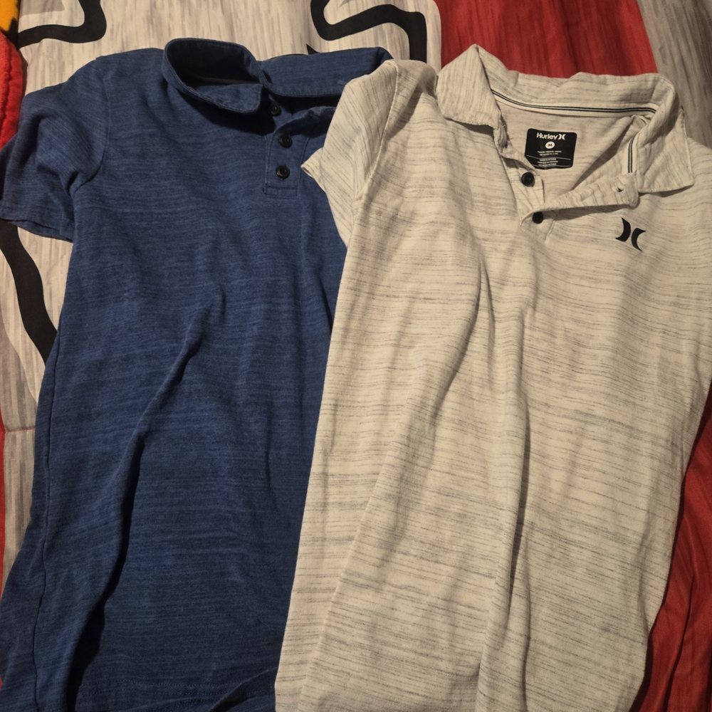 Hurley Kids Blue and Gray Polo Shirts